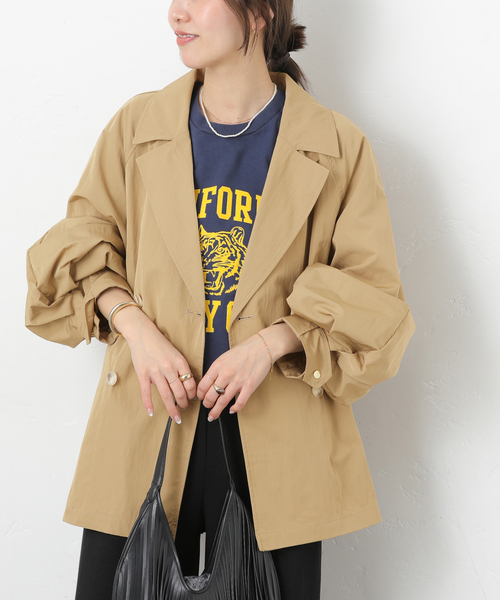 JOURNAL STANDARD relume(ジャーナルスタンダード レリューム)の「ヴィンテージクロストレンチコート(トレンチコート・レディース・ブルー/ベージュ/ホワイト・FREE)」の22枚目の写真