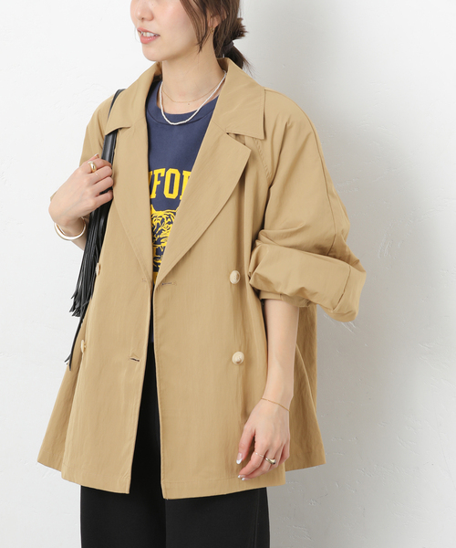 【2024SS】relume ショートトレンチコート 春コート 36 ベージュ ジャーナルスタンダード レリューム JOURNAL STANDARD relume