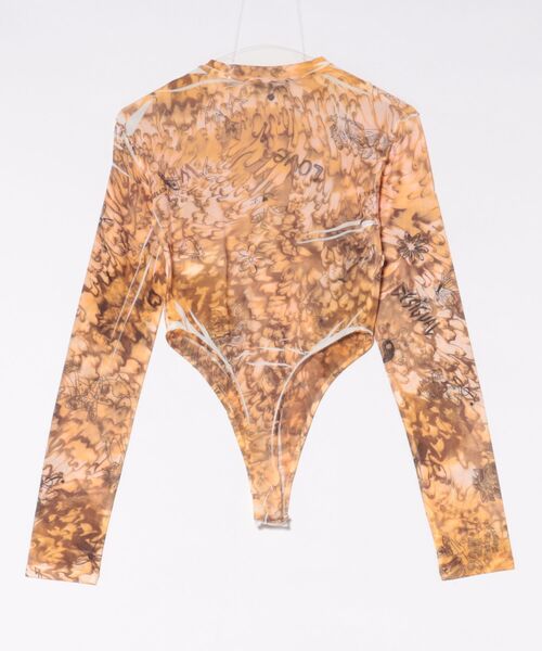 Desigual（デシグアル）の「【Desigual Studio】抽象プリント 装飾スリット入り長袖ボディスーツ（Tシャツ/カットソー・レディース・イエロー・M/L/S）」の7枚目の写真