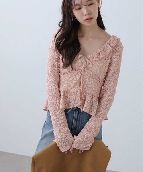 FREE'S MART(フリーズマート)の「◆前開きレースブラウス(シャツ/ブラウス・レディース・ブラック/ピンク/ホワイト・FREE)」の4枚目の写真