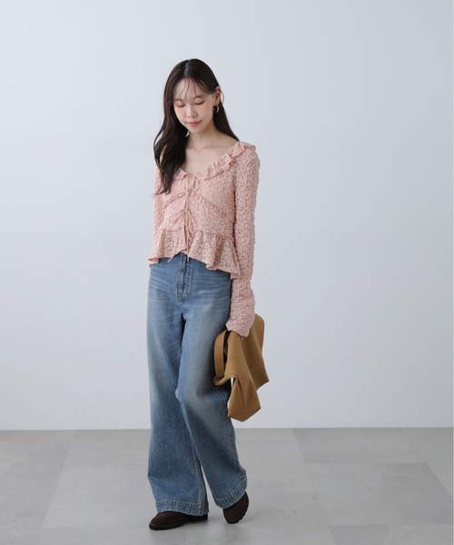 FREE'S MART(フリーズマート)の「◆前開きレースブラウス(シャツ/ブラウス・レディース・ブラック/ピンク/ホワイト・FREE)」の6枚目の写真