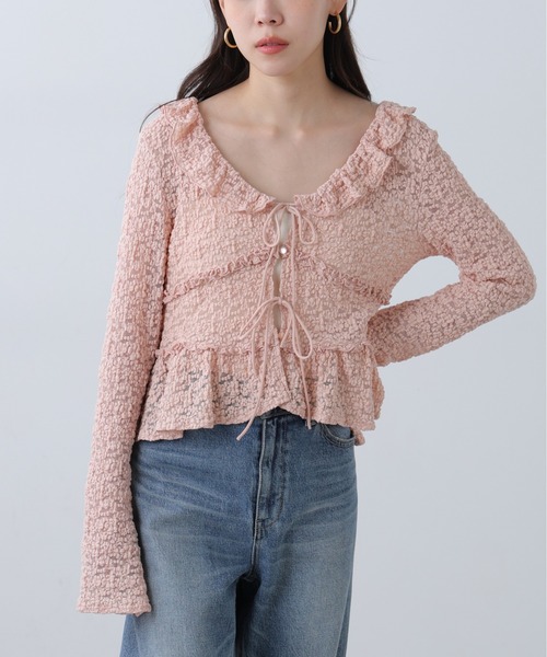 FREE'S MART(フリーズマート)の「◆前開きレースブラウス(シャツ/ブラウス・レディース・ブラック/ピンク/ホワイト・FREE)」の8枚目の写真