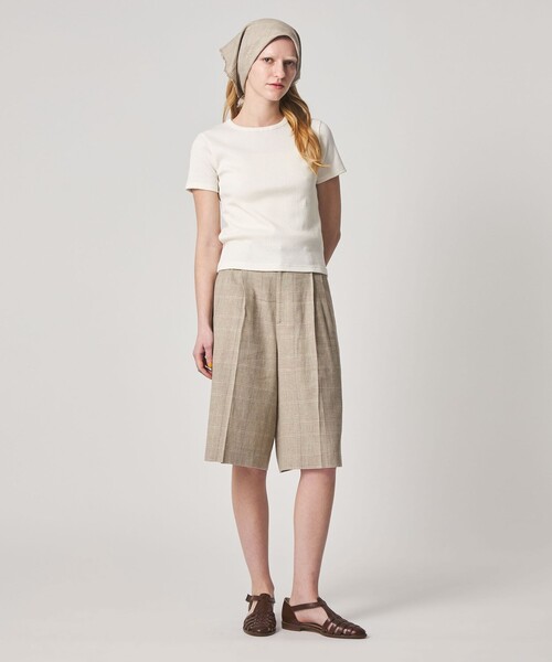 Steven Alan（スティーブンアラン）の「＜Steven Alan＞チェック ショート パンツ（その他パンツ・レディース・ベージュ・L/S/M）」の2枚目の写真