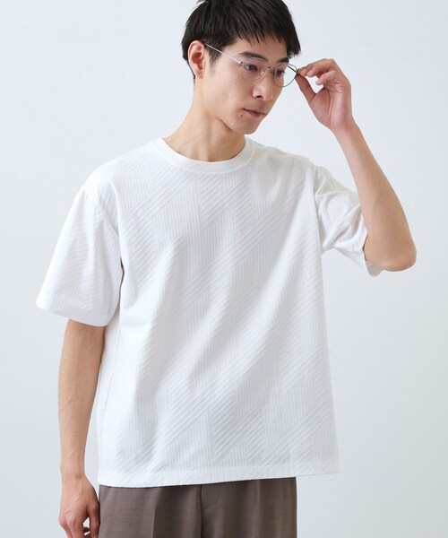 THE SHOP TK (ザ ショップ ティーケー )の「【無地だと少し物足りないという方へ】ジオメトリック柄 半袖Tシャツ 洗濯機OK(Tシャツ/カットソー・メンズ・チャコールグレー/オフホワイト/ブルーグリーン/ライトグレー/ブルー系その他・04/01/02/03)」の18枚目の写真
