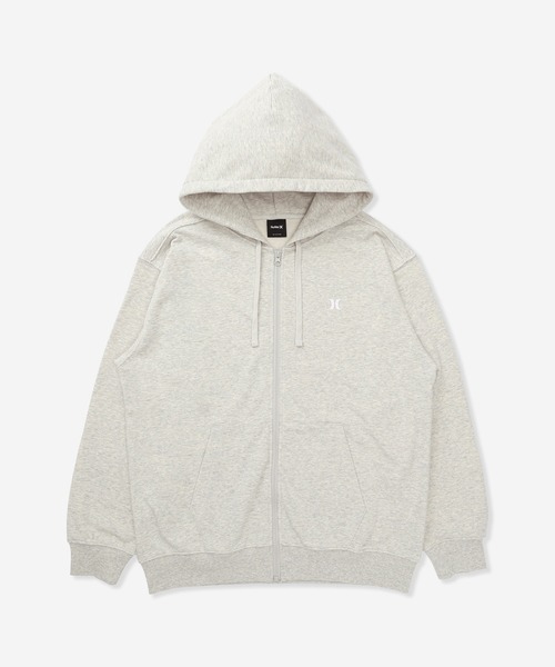 Hurley (ハーレー)の「【Hurley:ハーレー】スウェットフルジップフーディー ジップパーカー バックプリント 吸汗速乾 TRRY TRBL LG OVRSZD FZ HOODIE(パーカー・メンズ・ブラック/ヘザーグレー・MEDIUM/LARGE/SMALL/X-LARGE)」の2枚目の写真