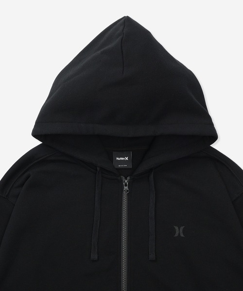 Hurley (ハーレー)の「【Hurley:ハーレー】スウェットフルジップフーディー ジップパーカー バックプリント 吸汗速乾 TRRY TRBL LG OVRSZD FZ HOODIE(パーカー・メンズ・ブラック/ヘザーグレー・MEDIUM/LARGE/SMALL/X-LARGE)」の4枚目の写真
