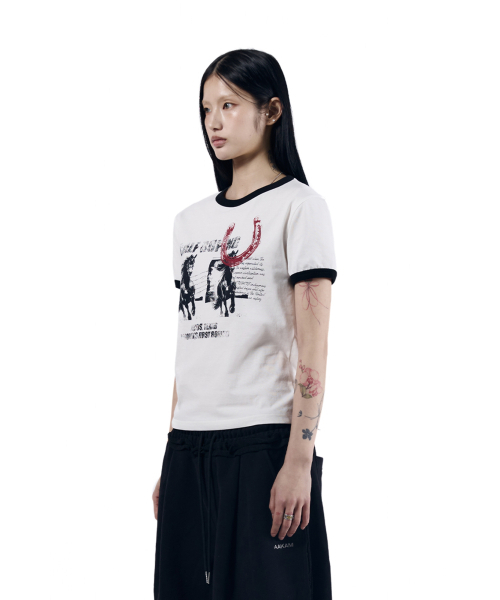 AAKAM(アーカム)の「Horseshoe Ringer Top (White)(Tシャツ/カットソー・レディース・その他・1/2)」の3枚目の写真