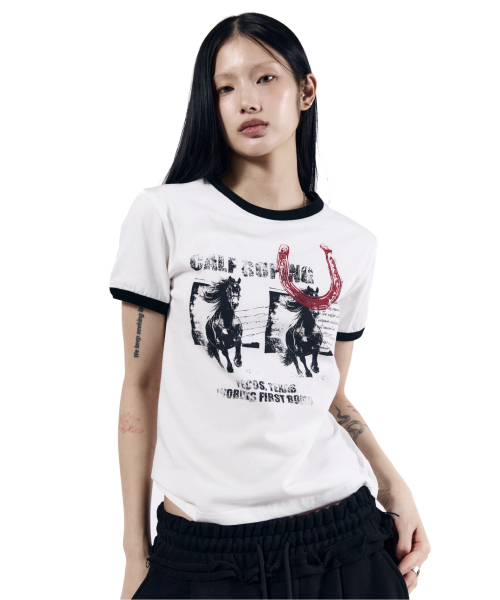 AAKAM(アーカム)の「Horseshoe Ringer Top (White)(Tシャツ/カットソー・レディース・その他・1/2)」の11枚目の写真