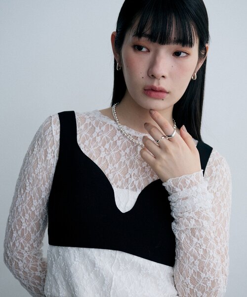 COCOSHNIK ONKITSCH（ココシュニックオンキッチュ）の「シルバー ウェーブラインリングL（リング・レディース・シルバー・14/12）」の7枚目の写真