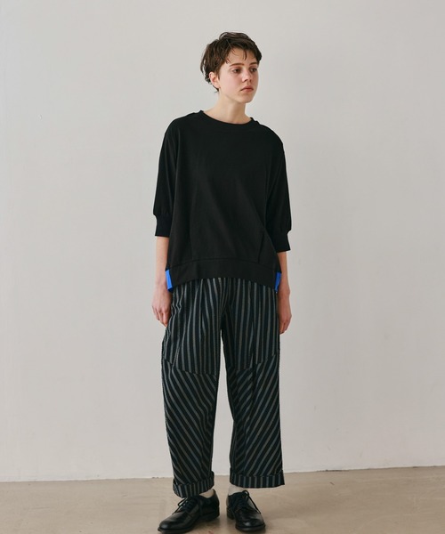 Kelen（ケレン）の「「KELEN / ケレン」コットンシアーサッカーストライプ　パネルデザインパンツ（その他パンツ・レディース・ブラック/オフホワイト・M/S）」の15枚目の写真