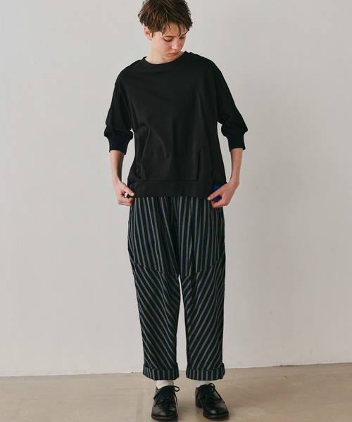 Kelen（ケレン）の「「KELEN / ケレン」コットンシアーサッカーストライプ　パネルデザインパンツ（その他パンツ・レディース・ブラック/オフホワイト・M/S）」の17枚目の写真