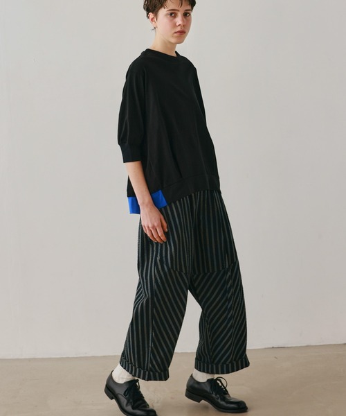 Kelen（ケレン）の「「KELEN / ケレン」コットンシアーサッカーストライプ　パネルデザインパンツ（その他パンツ・レディース・ブラック/オフホワイト・M/S）」の19枚目の写真