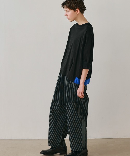 Kelen（ケレン）の「「KELEN / ケレン」コットンシアーサッカーストライプ　パネルデザインパンツ（その他パンツ・レディース・ブラック/オフホワイト・M/S）」の21枚目の写真