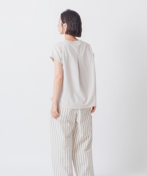 Kelen（ケレン）の「「KELEN / ケレン」コットンシアーサッカーストライプ　パネルデザインパンツ（その他パンツ・レディース・ブラック/オフホワイト・M/S）」の4枚目の写真