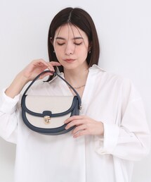 OPAQUE.CLIP | 【2WAY】キャンバス×合皮コンビフロントデザインバッグ(ショルダーバッグ)