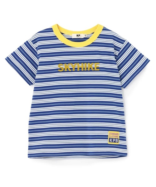KP BOY（ケーピーボーイ）の「マルチボーダー半袖Tシャツ（Tシャツ/カットソー・キッズ・ブルー/ネイビー・160cm/120cm/130cm/140cm/150cm）」の2枚目の写真