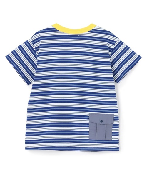 KP BOY（ケーピーボーイ）の「マルチボーダー半袖Tシャツ（Tシャツ/カットソー・キッズ・ブルー/ネイビー・160cm/120cm/130cm/140cm/150cm）」の3枚目の写真