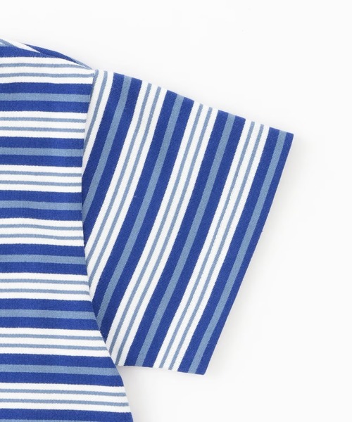 KP BOY（ケーピーボーイ）の「マルチボーダー半袖Tシャツ（Tシャツ/カットソー・キッズ・ブルー/ネイビー・160cm/120cm/130cm/140cm/150cm）」の5枚目の写真