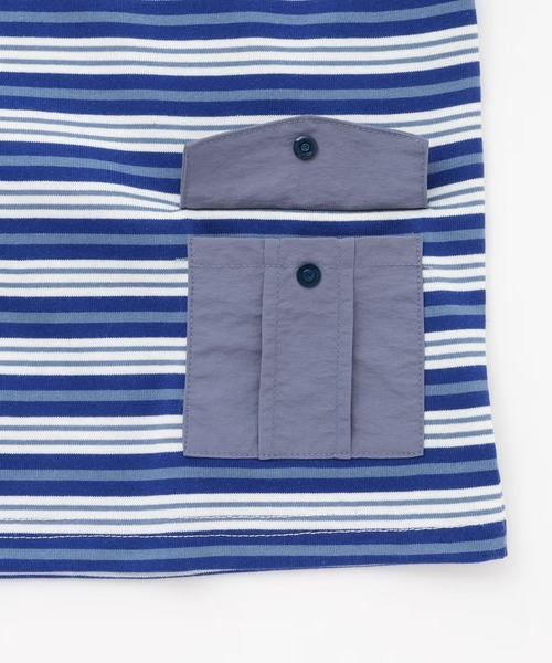 KP BOY（ケーピーボーイ）の「マルチボーダー半袖Tシャツ（Tシャツ/カットソー・キッズ・ブルー/ネイビー・160cm/120cm/130cm/140cm/150cm）」の7枚目の写真