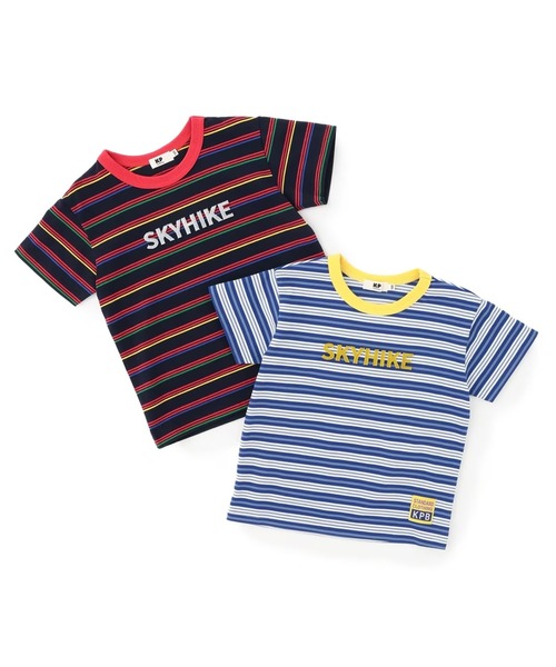 KP BOY（ケーピーボーイ）の「マルチボーダー半袖Tシャツ（Tシャツ/カットソー・キッズ・ブルー/ネイビー・160cm/120cm/130cm/140cm/150cm）」の10枚目の写真