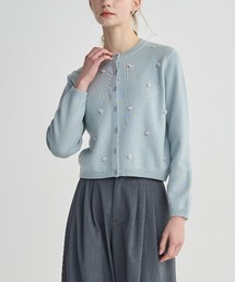 FLOWER BIJOU CREW NECK CARDIGAN(フラワージュークリューネックカーディガン)