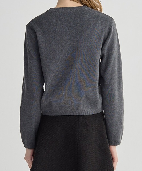 BIRTHDAY BASH(バースデイバッシュ)の「FLOWER BIJOU CREW NECK CARDIGAN(フラワージュークリューネックカーディガン)(カーディガン/ボレロ・レディース・アイボリー/グレー/ミント・FREE)」の7枚目の写真
