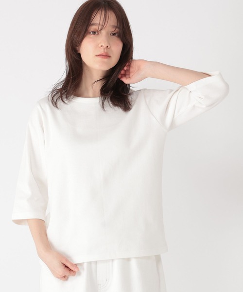 studio CLIP（スタディオクリップ）の「フライスベーシック5分袖Tシャツ（Tシャツ/カットソー・レディース・オフホワイト/その他1・MEDIUM）」の2枚目の写真