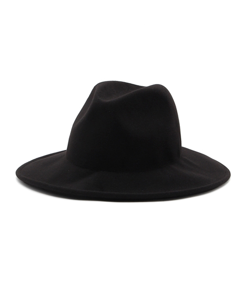 CABLOCAMURIE (カブロカムリエ)の「CABLOCAMURIE カブロカムリエ HAT POLY FELT FOLD BRIM FAUX WOOL NO BAND BLACK(ハット・レディース・ブラック・MEDIUM)」の8枚目の写真