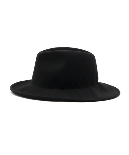 CABLOCAMURIE (カブロカムリエ)の「CABLOCAMURIE カブロカムリエ HAT POLY FELT FOLD BRIM FAUX WOOL NO BAND BLACK(ハット・レディース・ブラック・MEDIUM)」の2枚目の写真