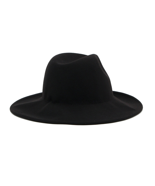CABLOCAMURIE (カブロカムリエ)の「CABLOCAMURIE カブロカムリエ HAT POLY FELT FOLD BRIM FAUX WOOL NO BAND BLACK(ハット・レディース・ブラック・MEDIUM)」の3枚目の写真