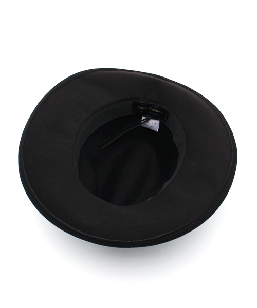 CABLOCAMURIE (カブロカムリエ)の「CABLOCAMURIE カブロカムリエ HAT POLY FELT FOLD BRIM FAUX WOOL NO BAND BLACK(ハット・レディース・ブラック・MEDIUM)」の4枚目の写真