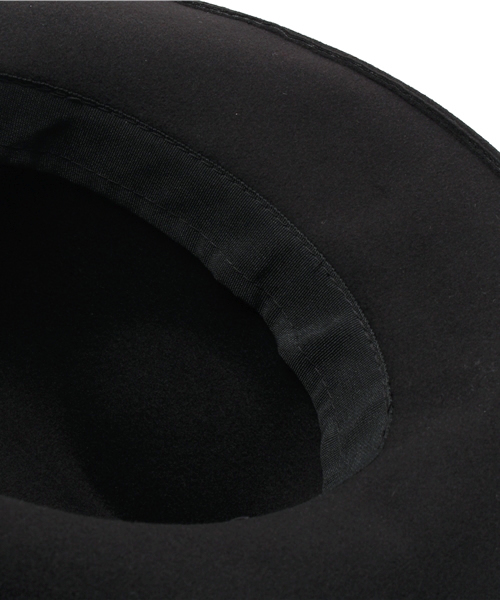 CABLOCAMURIE (カブロカムリエ)の「CABLOCAMURIE カブロカムリエ HAT POLY FELT FOLD BRIM FAUX WOOL NO BAND BLACK(ハット・レディース・ブラック・MEDIUM)」の6枚目の写真
