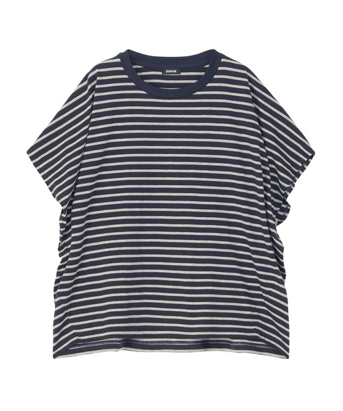 ZUCCa(ズッカ)の「DRAPE STRIPE JERSEY / S(Tシャツ/カットソー・レディース・ネイビー/ホワイト/ブラック・M size)」の1枚目の写真