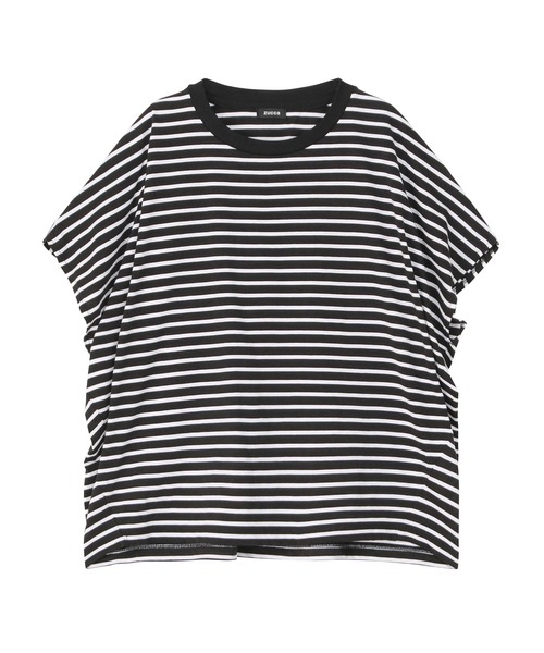 ZUCCa(ズッカ)の「DRAPE STRIPE JERSEY / S(Tシャツ/カットソー・レディース・ネイビー/ホワイト/ブラック・M size)」の3枚目の写真