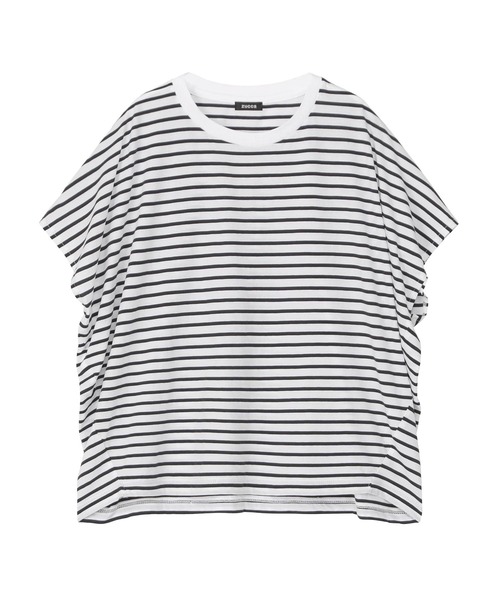 ZUCCa(ズッカ)の「DRAPE STRIPE JERSEY / S(Tシャツ/カットソー・レディース・ネイビー/ホワイト/ブラック・M size)」の4枚目の写真