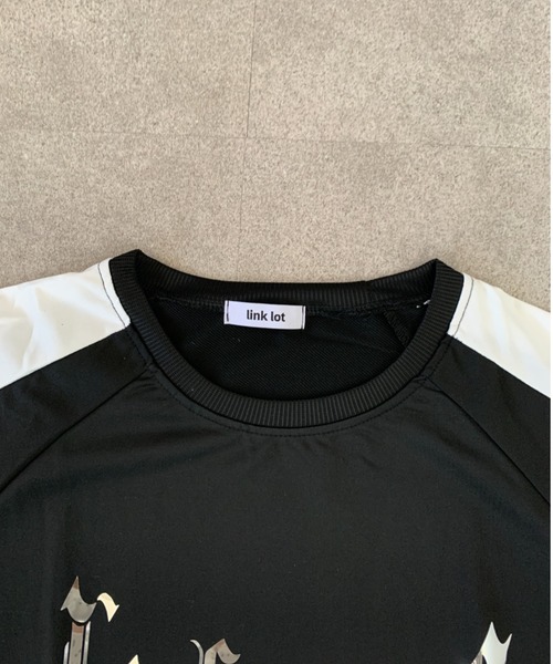 link lot（リンクロット）の「配色ラグランスリーブ箔プリントトップス（Tシャツ/カットソー・メンズ・ホワイト/ブラック・M）」の14枚目の写真