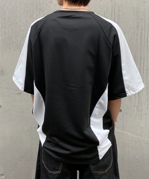 link lot（リンクロット）の「配色ラグランスリーブ箔プリントトップス（Tシャツ/カットソー・メンズ・ホワイト/ブラック・M）」の9枚目の写真