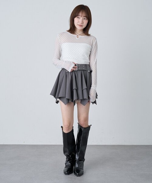 mline（エムライン）の「[mline]ベルトティアードスカート（スカート・レディース・ブラウン/ブラック/グレー・1/2）」の14枚目の写真