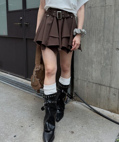 mline（エムライン）の「[mline]ベルトティアードスカート（スカート・レディース・ブラウン/ブラック/グレー・1/2）」の22枚目の写真