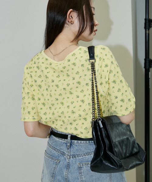 JEMORGAN(ジェーイーモーガン)の「JEMORGAN/ジェーイーモーガン ワッフル フラワー ハーフスリーブ プルオーバー 限定展開(Tシャツ/カットソー・レディース・イエロー/ブルー/グレー・フリ-)」の18枚目の写真
