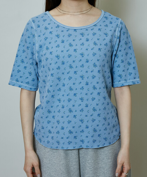 JEMORGAN(ジェーイーモーガン)の「JEMORGAN/ジェーイーモーガン ワッフル フラワー ハーフスリーブ プルオーバー 限定展開(Tシャツ/カットソー・レディース・イエロー/ブルー/グレー・フリ-)」の11枚目の写真