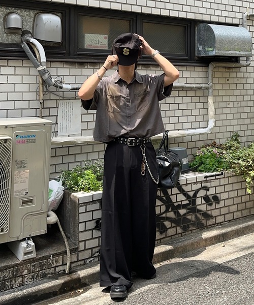 MandO（エムオー）（エムオー）の「ヴィンテージ加工ドッグロゴステッチシャツ（シャツ/ブラウス・メンズ・チャコールグレー/ブラウン/ブラック・LARGE/MEDIUM）」の7枚目の写真