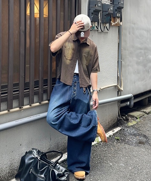 MandO（エムオー）（エムオー）の「ヴィンテージ加工ドッグロゴステッチシャツ（シャツ/ブラウス・メンズ・チャコールグレー/ブラウン/ブラック・LARGE/MEDIUM）」の5枚目の写真