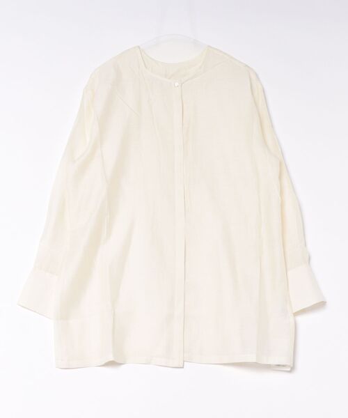 LAULEN（ローレン）の「back cross collarless shirt /バッククロスノーカラーシャツ（シャツ/ブラウス・レディース・アイボリー/ブラック・FREE）」の20枚目の写真