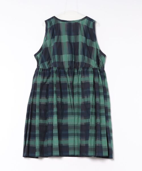 Vivienne Westwood(ヴィヴィアンウエストウッド)の「コットンキュプラチェックギャザーノースリーブワンピース(ワンピース・レディース・グリーン系その他2/レッド系その他・FREE)」の3枚目の写真