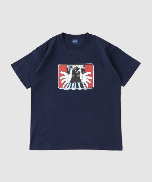BOTT(ボット)の「BOTT / ボット THE HANDS TEE(Tシャツ/カットソー・メンズ・ネイビー/ホワイト・MEDIUM/SMALL/LARGE)」の4枚目の写真