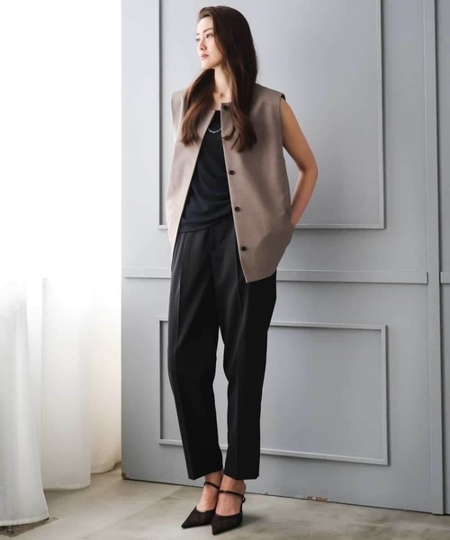 MICHEL KLEIN（ミッシェル・クラン）の「[セットアップ対応]ノーカラージレ（ノーカラージャケット・レディース・ブラック/ブラウン・38/40）」の17枚目の写真