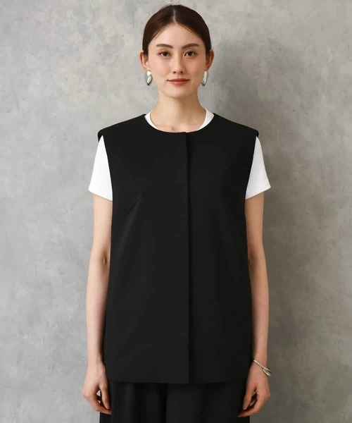 MICHEL KLEIN（ミッシェル・クラン）の「[セットアップ対応]ノーカラージレ（ノーカラージャケット・レディース・ブラック/ブラウン・38/40）」の18枚目の写真