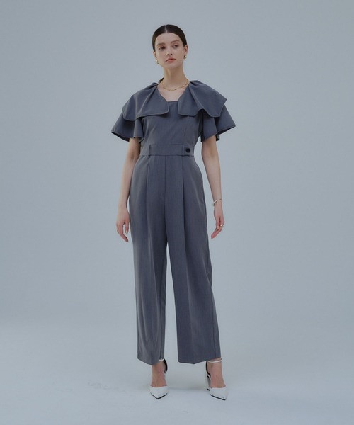 ORGUE(オルグ)の「Frill collar all-in-one/フリルカラーオールインワン(つなぎ/オールインワン・レディース・ベージュ/グレー・SMALL/MEDIUM)」の14枚目の写真