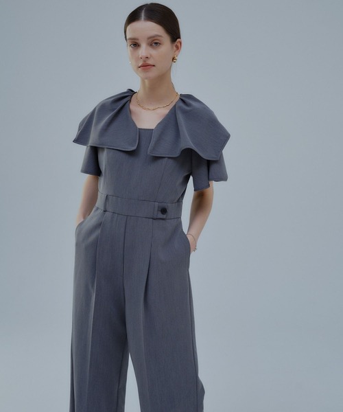 ORGUE(オルグ)の「Frill collar all-in-one/フリルカラーオールインワン(つなぎ/オールインワン・レディース・ベージュ/グレー・SMALL/MEDIUM)」の11枚目の写真